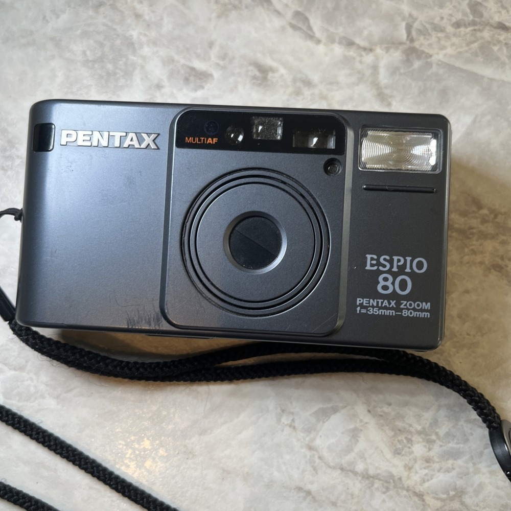 Pentax ESPIO 80 Navy with strap Point & Shoot 35mm Film Camera A112